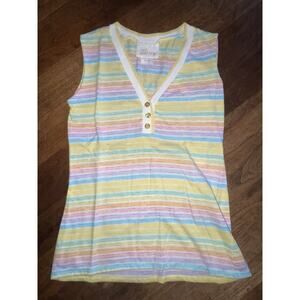 Vintage Jantzen Sleeveless Striped Knit Top Preppy Coastal Size S Small 1980s